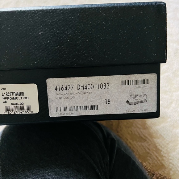 Saint Laurent Leather Low Top Floral Espadrilles Sneakers - Picture 9 of 16